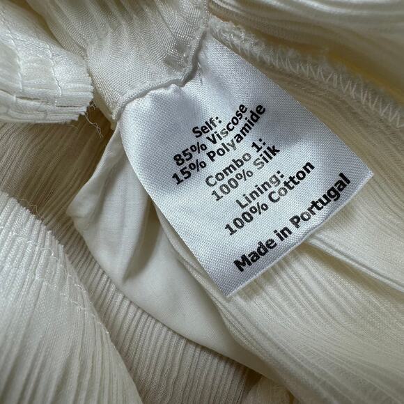 La Ligne NWT Crinkle Maxi Skirt Cream Color Size S Pull-On Waist Side Pockets - Picture 6 of 9